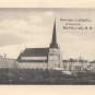 Carte postale noir et blanc montrant une église en pierre