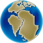 Image couleur du globe montrant le déplacement des continents 256 millions d'années