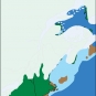 Image couleur de l’est du Canada montrant l’évolution de la position des glaciers de la période glaciaire